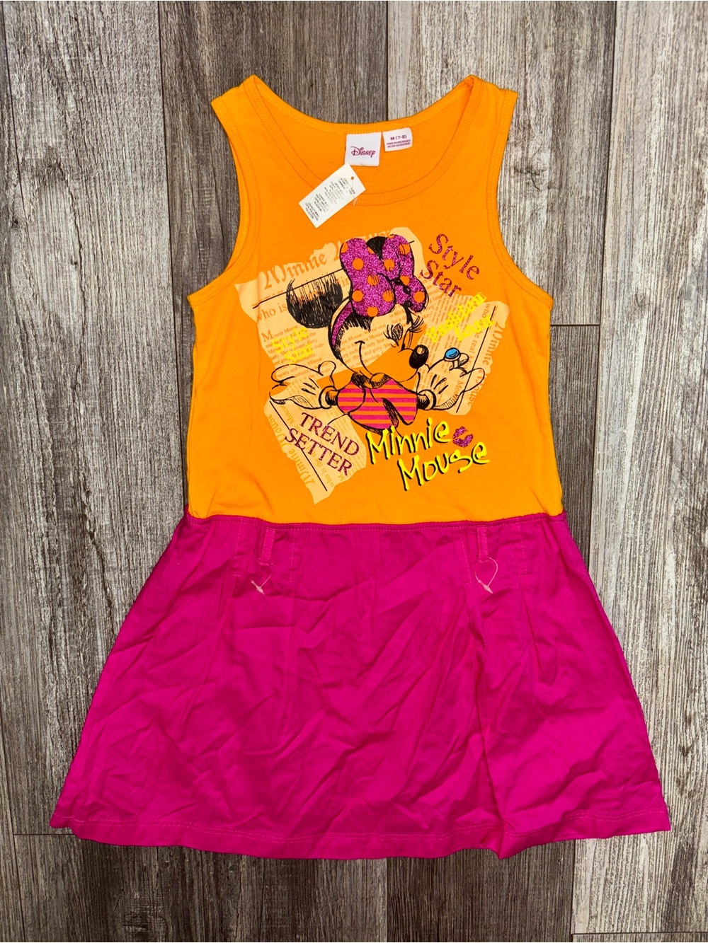 Disney Y2K Minnie Mouse Orange & Fuchsia Girls Dress